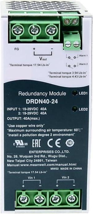 DRDN40-48 40A 48V DIN Rail Type Power Supply Redundancy Module Power Unit PSU