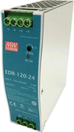 MW Mean Well EDR-120*6PCS 120W Single Output Industrial DIN Rail DC Switching Power Supply for Monitoring LED Strips (EDR-120-48)