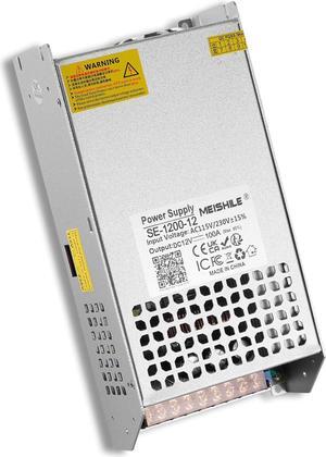 MEISHILE 12V 100A 1200W Switching Power Supply Adapter AC to DC Transformer Converter for LED Driver Strip Light Lamp, Amplifier, Machine, 120V 110V to 12Volt 10A 20A 30A 40A 50A 60A 70A 80Amp
