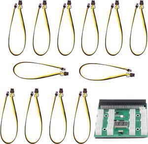 Breakout Board Adapter 12pcs 6P Male to (6+2) 8P Male Power Cable 12V PCI-E Power Supply Circuitboard for HP GPU Ethereum