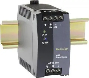Switching Power Supply Din Rail Power Supply ML60.122, 12V DC, 4.5A Output, 54W, Single Phase, ML60.122