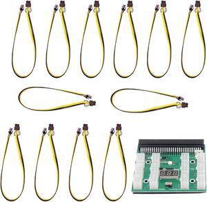 Breakout Board Adapter 12pcs 6P Male to (6+2)8P Male Power Cable 12V PCI-E Power Supply Circuitboard for HP GPU Ethereum