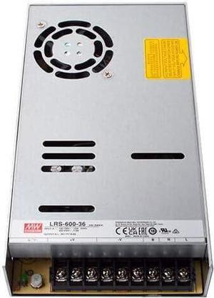 LRS-600-36 Industrial Power Supply, 36V 16.6A 597W, High Efficiency 92%, Surge and Overload Protection, 5G Vibration Resistant, Reliable for Industrial Automation & Robotics