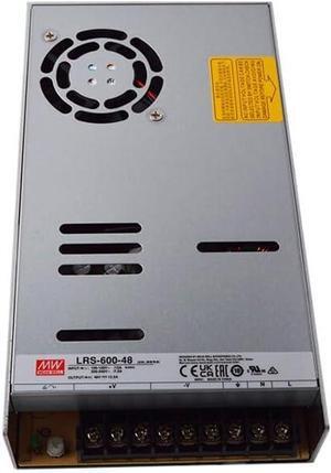 LRS-600-48 Industrial Power Supply, 48V 12.5A 600W, 92% Efficiency, 5G Vibration Resistant, -4°F to +149°F Operation, for Automation Systems