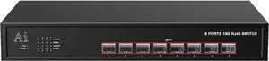 8 Port SFP+ Switch, Unmanaged 10G SFP Switch with 8 x 10 Gigabit SFP+ Ports, Support 1G/2.5G/10G SFP Module| 160Gbps Bandwidth| Plug & Play | Metal Casing