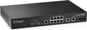 MokerLink 8 Port 2.5 Gigabit Managed Switch with 2x10G Ethernet Ports, 2x10G SFP+ Ports,1 Console Ports, Web/CLI L3 Managed, Rackmount Network Switch