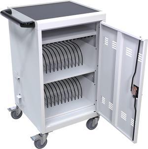 Laptop Charging Cabinets, Mobile Charging Carts and Cabinets, Holds Up to 32 Units, with Power Cord Management, Fits Screen Sizes Up to 16.3", Fits Chromebooks, Laptops, Fits School, Business, White