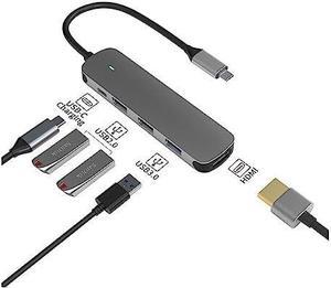 USB C 5 in 1 Docking Station with Wireless Charger