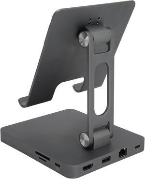 10 in 1 USB C Hub,USB C Hub Stand/Holder,10 in 1 Docking Station Support 4K HD and Play Foldable USB C Adapter USB C Docking Station with Vertical Stand for Tablet Mobile Phone(Grey)