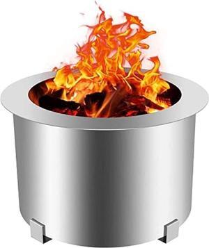 Smokeless Fire Pit, Stainless Steel Stove Bonfire, Large Diameter Wood Burning Fire Pit, Outdoor Stove Bonfire Fire Pit, Portable Smokeless Fire Bowl for Picnic Camping Backyard,21.5 Inch