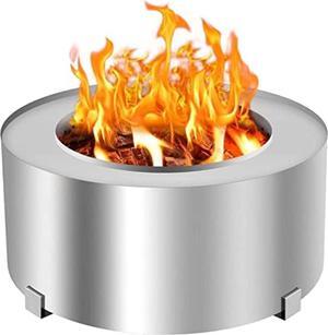 Smokeless Fire Pit, Stainless Steel Stove Bonfire, Large Diameter Wood Burning Fire Pit, Outdoor Stove Bonfire Fire Pit, Portable Smokeless Fire Bowl for Picnic Camping Backyard,28.5 Inch