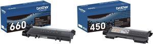 Brother TN660 High Yield Black Toner & Genuine High Yield Toner Cartridge, TN450, Replacement Black Toner, Page Yield Up to 2,600 Pages