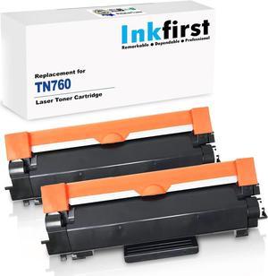 (CHIP Included) 2 High Yield Inkfirst Toner Cartridges TN-760 TN760 Compatible Remanufactured for Brother TN-760 MFC-L2710DW MFC-L2730DW MFC-L2750DW MFC-L2750DWXL DCP-L2550DW HL-L2350DW HL-L2370DW