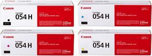 Canon Genuine 054 Complete 4-Color High Yield Toner Cartridge Set (CRG054HYCMYK)