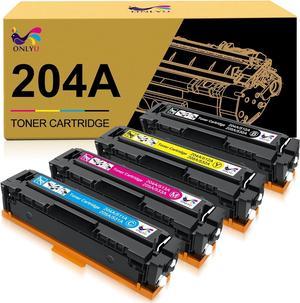 ONLYU Compatible Toner Cartridge Replacement  204 204A CF510A CF511A CF512A CF513A Pro MFP M180nw M180n M181 M181fw M154a M154nw Printer (Black, Cyan, Yellow, Magenta, 4-Pack)