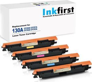 1 Set of 4 Inkfirst Compatible Toner Cartridges Replacement for HP CF350A CF351A CF352A CF353A 130A Color Laserjet Pro MFP M177fw M176 Black Cyan Magenta Yellow