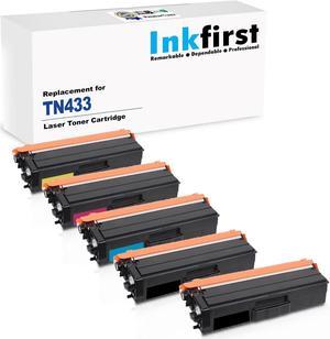 5 Inkfirst Compatible Toner Cartridges Replacement for Brother TN433 TN-433 (1 Set + 1 Black) HL-L8260CDW HL-L8360CDW HL-L8360CDWT MFC-L8610CDW MFC-L8900CDW Black Cyan Magenta Yellow