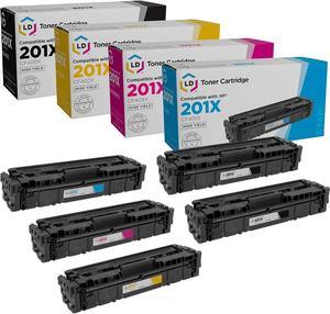 Copy of Compatible Replacements for HP 201X Set of 5 High Yield Toner Cartridges: 2 CF400X Black, 1 CF401X Cyan, 1 ...