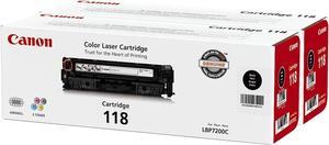 Genuine Canon TWIN Pack Toner Cartridge 118, Black - 2 Pack