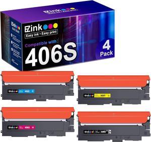 E-Z Ink (Tm) Compatible Toner Cartridge Replacement for Samsung 406 406S CLT-K406S CLT-C406S CLT-M406S CLT-Y406S to Use with Xpress C460W C410W (1 Black, 1 Cyan, 1 Magenta, 1 Yellow, 4 Pack)