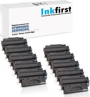 10 Inkfirst Compatible Toner Cartridges Replacement for HP CE505X CF280X 05X 80X Laserjet P2055dn P2055x M425dn M401dw M401dn M401n