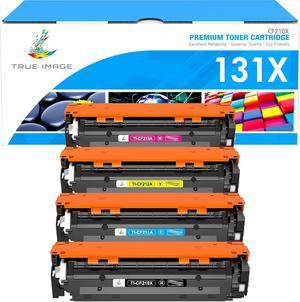 True Image 4 Pack Compatible for HP 131X CF210X Toner Cartridge for HP 131A CF210A CF211A CF212A CF213A for HP Laserjet Pro 200 Color M251nw M251 M251n MFP M276 M276n M276nw Canon MF8280Cw Printer Ink