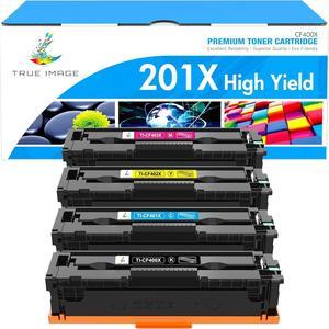 TRUE IMAGE Compatible Toner Cartridge Replacement for HP 201A 201X CF400X CF400A Color Pro MFP M277dw M252dw M277c6 CF401X CF402X CF403X M252 M277 Printer (Black Cyan Yellow Magenta, 4-Pack)