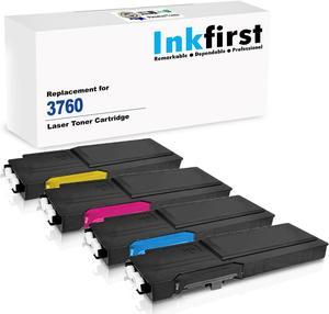 1 Set of 4 Inkfirst® Toner Cartridges C3760dn C3765dnf 331-8429 331-8432 331-8431 331-8430 BK, C, M, Y Compatible Remanufactured for Dell C3760n C3760dn C3765dnf Black, Cyan, Magenta, Yellow