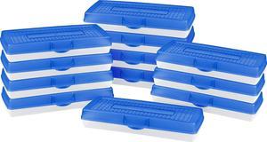 Storex Stretch Pencil Box, 5.6 x 13.4 x 2.52 Inches, Blue, Case of 12 (61467U12C)