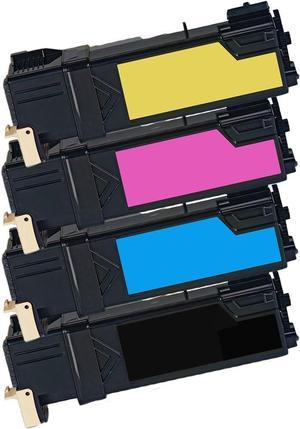 1 Set of 4 Inkfirst Toner Cartridges 6125 BK C M Y Compatible Remanufactured for Xerox 6125 Black, Cyan, Magenta, Yellow Phaser 6125 6125N