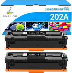 TRUE IMAGE Compatible Toner Cartridge Replacement for HP 202A CF500A 202X CF500X Color Pro MFP M281fdw M281cdw M254dw M254nw M281fdn M280nw M254 M281 202 Toner Ink Printer (Black, 2-Pack)