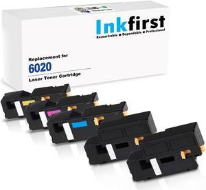 5 Inkfirst Toner Cartridges 6020 6022 6025 6027 BK C M Y Compatible Remanufactured for Xerox 6020 Black, Cyan, Magenta, Yellow (1 Set + 1 Black) Phaser 6020 6022 WorkCentre 6025  6027