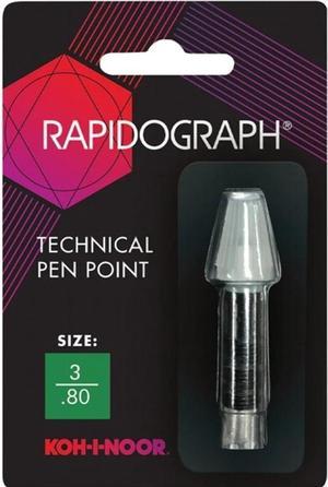 Koh-I-Noor Rapidograph Stainless Steel Replacement Point.80mm, 1 Each (72D.3)