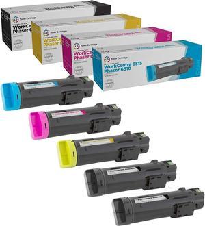 LD Compatible Toner Cartridge Replacement for Xerox Phaser 6510 & WorkCentre 6515 High Yield (2 Black, 1 Cyan, 1 Magenta, 1 Yellow, 5-Pack)