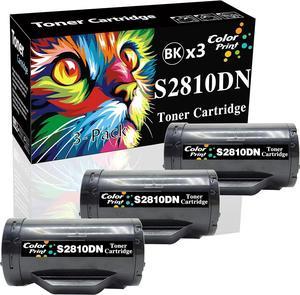 (3-Pack, Black, High Yield) ColorPrint Compatible S2810DN Toner Cartridge Replacement for Dell S2810 S2810X 2810DN Work with 593-BBMF 47GMH H815dw S2815 S2815dn Laser Printer