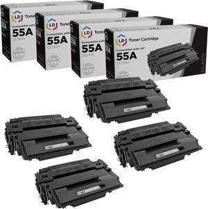 LD Compatible Toner Cartridge Replacement for HP 55A CE255A (Black, 4-Pack)