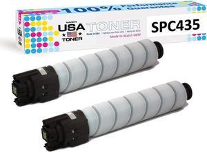 MADE IN USA TONER Compatible Replacement for Ricoh SP C435dn SP C435 821243 821246 821245 821244 (Black, 2 Pack)