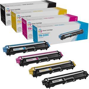 LD Compatible Toner Cartridge Replacements for Brother TN221 & TN225 High Yield (1 Black, 1 Cyan, 1 Magenta, 1 Yellow, 4-Pack)