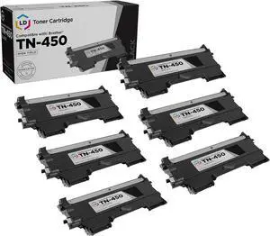 LD Products Compatible Toner Cartridge Replacement for Brother TN450 High Yield (Black, 6 Cartridge Pack) Compatible w MFC 7360N 7860DW 7460dn 7360n DCP 7060D 7065DN HL 2230 2240D 2270DW