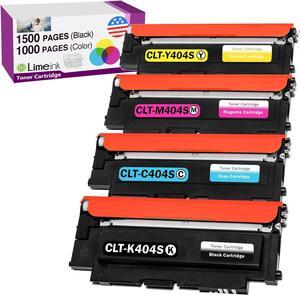 Limeink 4 Compatible Toner Cartridges Replacement for 404s 404 CLT-K404S CLT-C404S CLT-M404S CLT-Y404S Samsung Express Xpress SL-C430W SL-C480FW SL-C480W k404 y404 c480 c430 (1 Black, 1 Each Color)