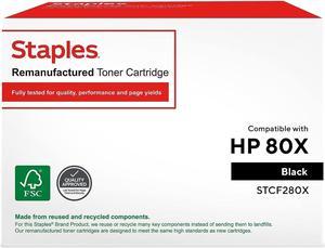 STAPLES Remanufactured Toner Cartridge Replacement for HP 80X (Black)