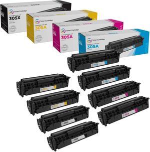 LD Remanufactured Toner Cartridge Replacements for HP 305A & 305X High Yield (2 Black, 2 Cyan, 2 Magenta, 2 Yellow, 8-Pack)