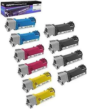 Speedy Inks - Compatible Dell 1320/ 1320C Set of 10 Toner Cartridges: 4x Black KU052, 2x Cyan KU053, 2x Yellow KU054, and 2x Magenta KU055