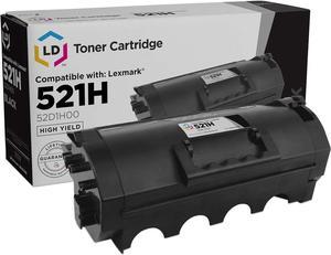 LD Compatible Toner Cartridge Replacement for Lexmark 521H High Yield (Black)