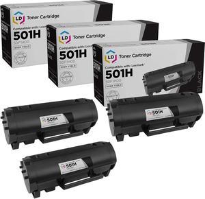 LD Compatible Toner Cartridge Replacement for Lexmark 501H 50F1H00 High Yield (Black, 3-Pack)