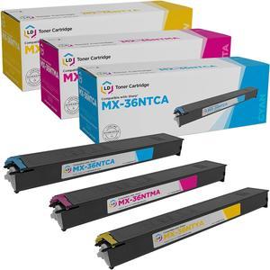 LD Compatible Toner Cartridge Replacement for Sharp MX-36NT (Cyan, Magenta, Yellow, 3-Pack)