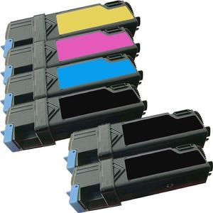 6 Inkfirst® High Yield Toner Cartridges 2135CN BK, C, M, Y Compatible Remanufactured for DELL 2135CN 2130CN Black, Cyan, Magenta, Yellow (1 Set + 2 Black) Dell 2130CN 2135CN