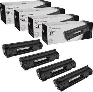 LD Compatible Toner Cartridge Replacement for Canon 128 3500B001AA (Black, 4-Pack)