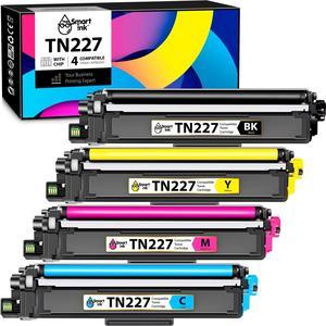 Smart Ink Compatible Toner Cartridge Replacement for Brother TN223 TN227 TN-223 TN-227 (WITH CHIP, BK/C/M/Y 4 Combo Pack) to use with HL-L3210CW HL-L3230CDW HL-L3290CDW MFC-L3770CDW MFC-L3750CDW