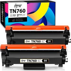 Smart Ink Compatible Toner Cartridge Replacement for Brother TN760 TN-760 TN730 (with CHIP) to use with HL-L2390DW DCP-L2550DW MFC-L2710DW HL-L2350DW HL-L2370DWXL HL-L2370DW MFC-L2730DW MFC-L2750DW